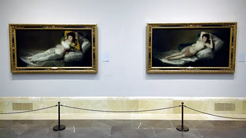 Rex Features The Clothed Maja and the Nude Maja, both by Goya, hang side-by-side in the Museo del Prado in Madrid (Credit: Rex Features)