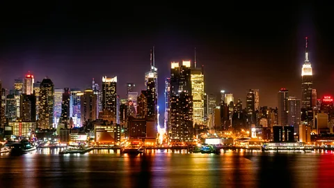 Getty Images The densely packed island of Manhattan is the birthplace of the modern skyscraper (Credit: Getty Images)