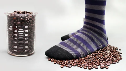 Ministry of Supply These Atlas dress socks from American menswear label Ministry of Supply contain coffee-infused recycled polyester for odour control
(Credit: Ministry of Supply)