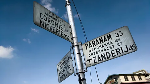 Alamy Sranan, spoken in Suriname, has an English base with vocabulary from Portuguese, Dutch, and West African languages (Credit: Alamy)