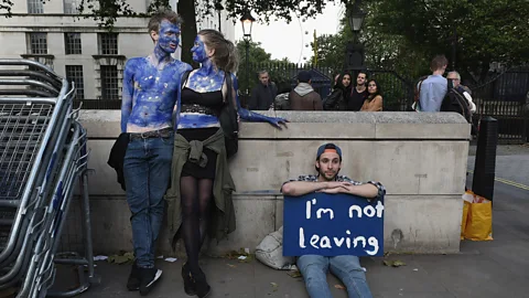 Mary Turner/Getty Images Young people protest outside Downing Street against the United Kingdom's decision to leave the EU following the referendum on June 24 (Credit: Mary Turner/Getty Images)