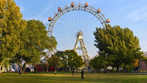 Historic ferris wheel of Vienna Prater Park