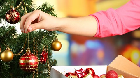 Decorating Christmas tree