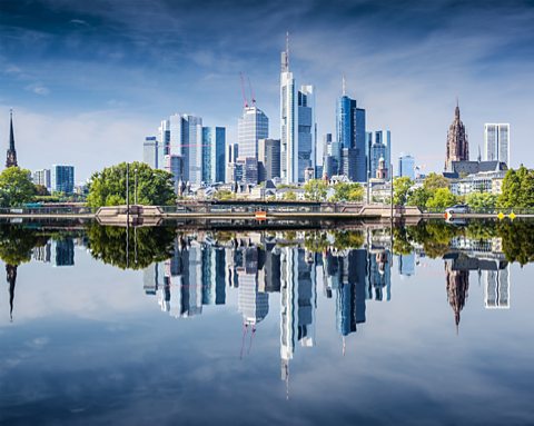 Skyline of Frankfurt, Germany, the financial center of the country
