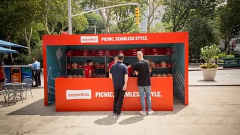 Alamy Popular US-based food delivery service Seamless has a fraction of the users of Ele.me, a Chinese equivalent (Credit: Alamy)