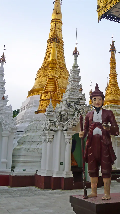 Fanny Potkin Statues of Bo Bo Aung, a famous wizard in Burma, are featured in temples across the country (Credit: Fanny Potkin)
