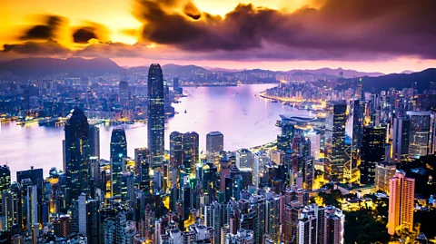 Getty Images Hong Kong, with a population of 7.3 million people crammed into 1,104 square kilometres, is smaller than Los Angeles (Credit: Getty Images)