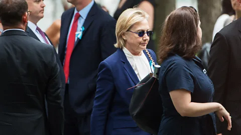Getty US candidate for president, Hillary Clinton, attended a September 11 ceremony in New York while sick with pneumonia. She took the next few days off to rest. (Credit: Getty Images)