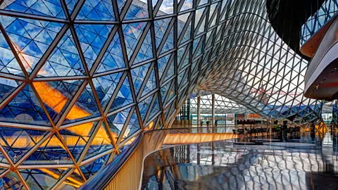 Getty Images MyZeil, a shopping mall in the centre of Frankfurt, was designed by Roman architect Massimiliano Fuksas (Credit: Getty Images)