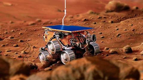 Science Photo Library While humans live in the atmosphere above, robots can scour the surface for resources (Credit: Science Photo Library)