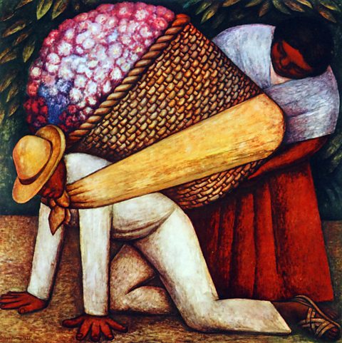 The Flower Carrier, Diego Rivera, 1935, oil on canvas