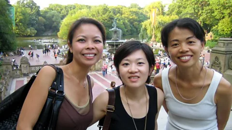 A. Ghows Mei-Ho Lee (right) with friends at Central Park in New York City (Credit: A. Ghows)
