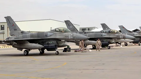 Getty Images A UAE fighter squadron in Jordan. Amid uncertainty in the Middle East, the country is looking to bolster its defences, including introducing conscription (Credit: Getty Images)