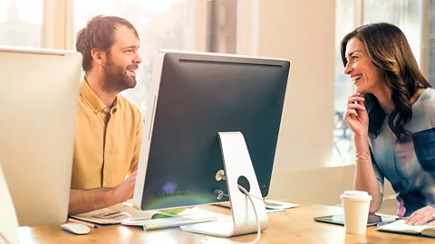 Getty Images A work spouse relationship is more intense than other workplace friendships – it’s more like a marriage, but without the romantic component (Credit: Getty Images)