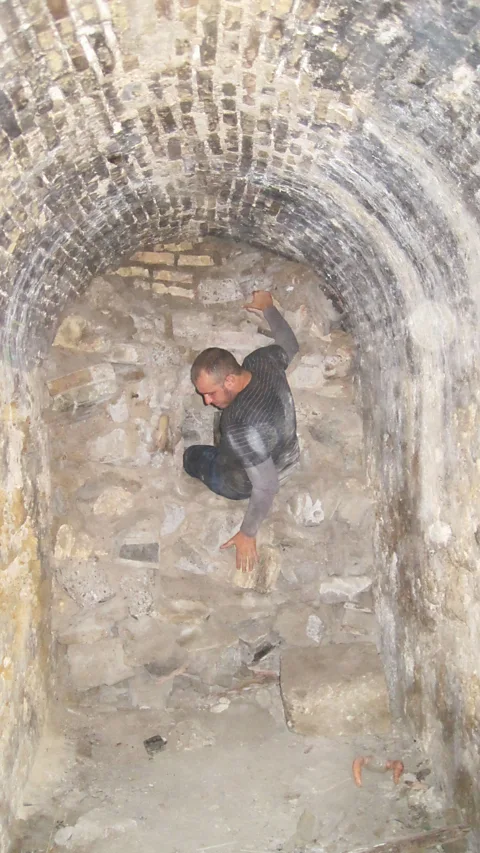 Eugenio Belgrano It's always uncertain as to what the explorers will find in these tunnels (Credit: Eugenio Belgrano)