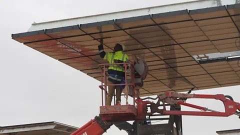 Sandrine Ceurstemont Once fully operational, the solar plant will only require about 50 to 100 employees (Credit: Sandrine Ceurstemont)