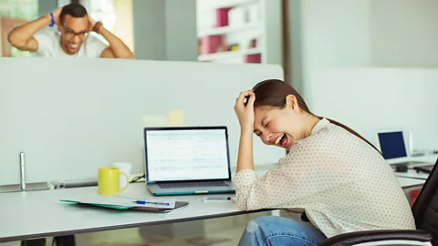 Getty Images Several studies show that when coworkers joke around it can increase creativity, reduce stress and improve the cohesiveness of a team (Credit: Getty Images)