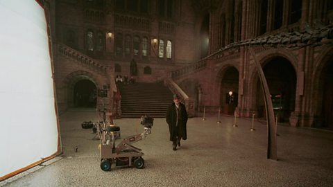 Behind the scenes shot from The Lost World