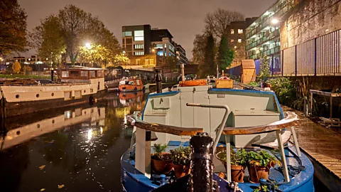 Tom Watkins Bateman, who has opted for a private mooring, currently lives on the canal near Haggerston (Credit: Tom Watkins)