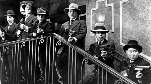 Young actors as gangsters in Bugsy Malone