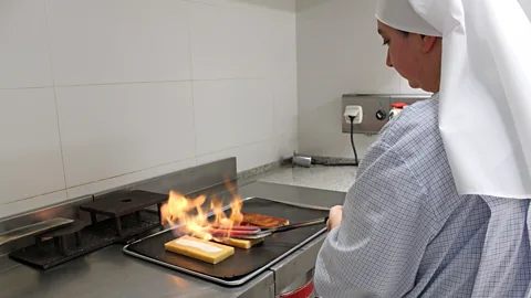 Margarita Gokun Silver Turrón de Yema Tostada is burnt at the end of the preparation process (Credit: Margarita Gokun Silver)
