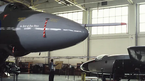 Stephen Dowling The Canberra now sits only feet away from the trust's restored Vulcan (Credit: Stephen Dowling)