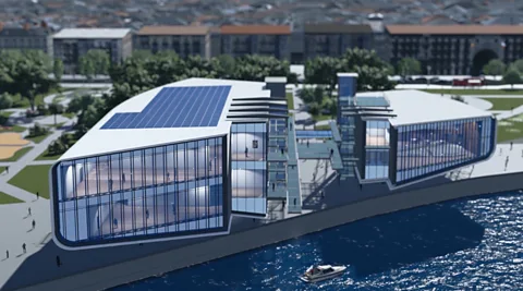 Renzo Piano Building Workshop The Botín Centre in north-west Spain is a cultural complex funded by the owners of Banco Santander (Credit: Renzo Piano Building Workshop)