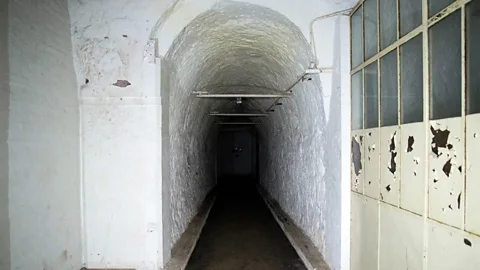 William Park A tunnel leading from the RSG offices to a bricked-up wall; behind here, the rest of the factory lies empty (Credit: William Park)