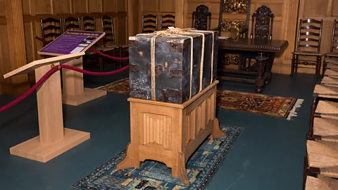 Panacea Charitable Trust Although the box of prophecies remains hidden in a secret location, a convincing-looking replica is on display at the Panacea Museum (Credit: Panacea Charitable Trust)