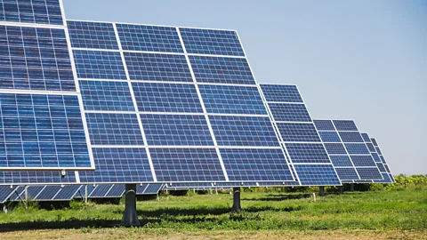 iStock The panels will be tilted so that snow can fall off - which will also help keep them clean and working efficiently (Credit: iStock)