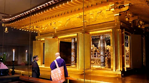 The Asahi Shimbun/Getty The Golden Hall is the only Hiraizumi structure that still resembles what it once was (Credit: The Asahi Shimbun/Getty)
