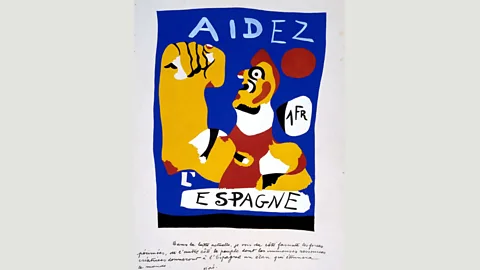 Museo Nacional Centro de Arte Reina Sofía Designed as a stamp to aid the Republican Government, Help Spain (Aidez L'Espagne) was one of Miró’s first political works (Credit: Museo Nacional Centro de Arte Reina Sofía)