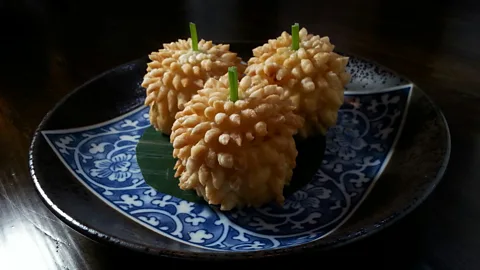 Alan Battman One of Pichet Ong's pastry creations: Durian Puff Dim Sum (Credit: Alan Battman)