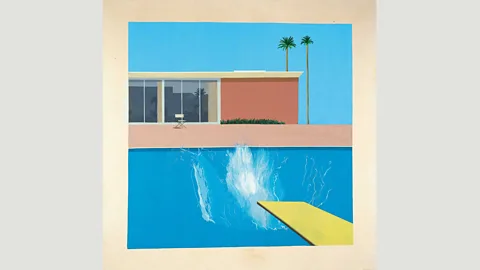 David Hockney Hockney’s most famous paintings of Los Angeles, such as A Bigger Splash, depict a commonplace aspect of the city: private swimming pools (Credit: David Hockney)
