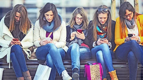 Getty Images Some people are reluctant to disconnect, fearing they may miss out gossip from friends or acquaintances, or end up neglecting a well-curated social image (Credit: Getty Images)