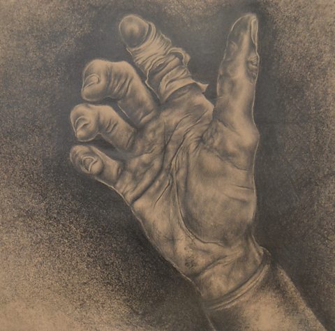 Student tonal study of a hand.