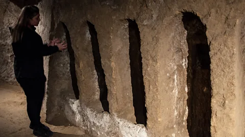 Amanda Ruggeri Cadavers would be sat in one of the cantarelle, shown here, to be drained (Credit: Amanda Ruggeri)