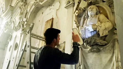 Luigi Spina/SMMAVE Association Volunteers and students helped clean and repair Santa Maria della Misericordia ai Vergini (Credit: Luigi Spina/SMMAVE Association)