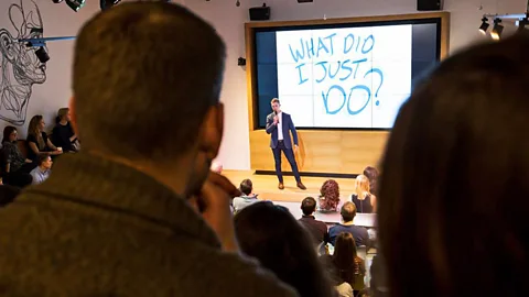 Courtesy Yannick Kwik An audience prepares to listen to a failure story in Vilnius, Lithuania (Credit: Courtesy Yannick Kwik)