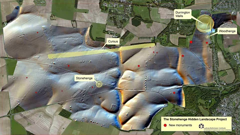 Ludwig Boltzmann Institute A map shows the monuments discovered by the Hidden Landscapes project (Credit: Ludwig Boltzmann Institute)