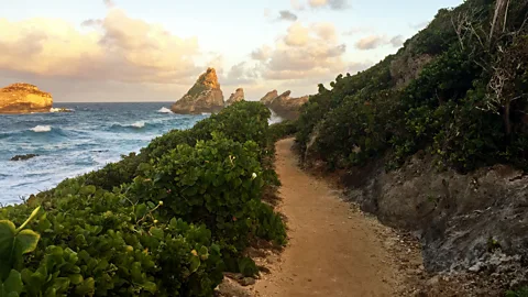 An island where rocks have faces