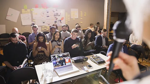Getty Images By focusing on themselves, many people often forget that public speaking is about engaging the audience (Credit: Getty Images)