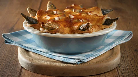 Alamy Possibly Britain's most eye-catching pie, this sardine-packed pastry dates back to the 17th Century (Credit: Alamy)