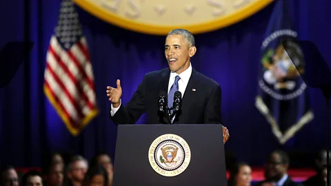 Getty Images Barack Obama often uses the term “folks” to reference a group of people (Credit: Getty Images)