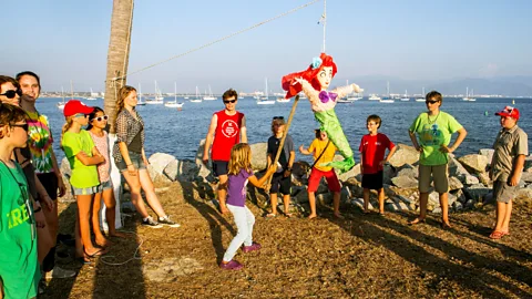 Diane Selkirk The Selkirks chose a mermaid piñata to celebrate their time at sea (Credit: Diane Selkirk)