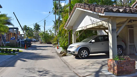 Amanda Ruggeri When every foot of elevation matters, even raising a driveway – as the owners of this Fort Lauderdale property have done – can help keep property dry (Credit: Amanda Ruggeri)