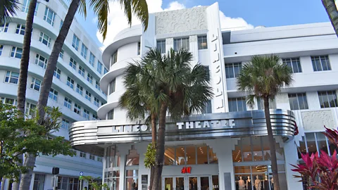 Amanda Ruggeri Along with new developments, south Florida is home to historic properties which are at risk, as in the Art Deco district of Miami Beach (Credit: Amanda Ruggeri)