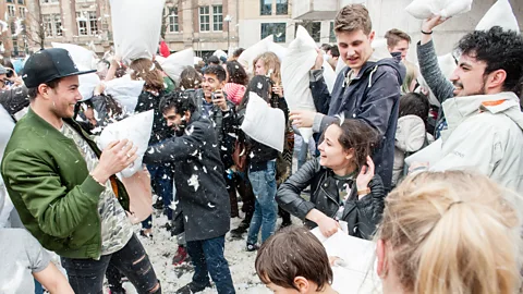 Getty International Pillow Fight Day in Amsterdam (Credit: Getty)