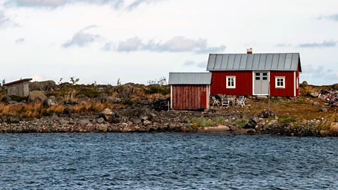Jim O'Donnell Boathouses were painted with a mixture of seal blubber and natural soil pigments (Credit: Jim O'Donnell)