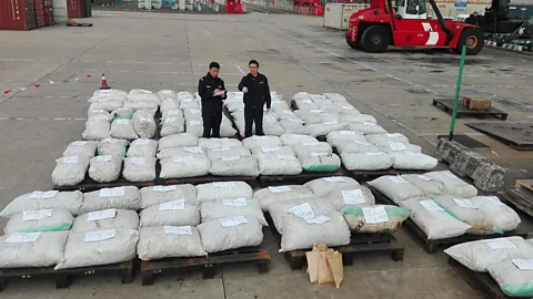 Getty Images In December 2016, Chinese media reported a seizure of more than 3 tonnes of pangolin scales in Shanghai (Credit: Getty Images)